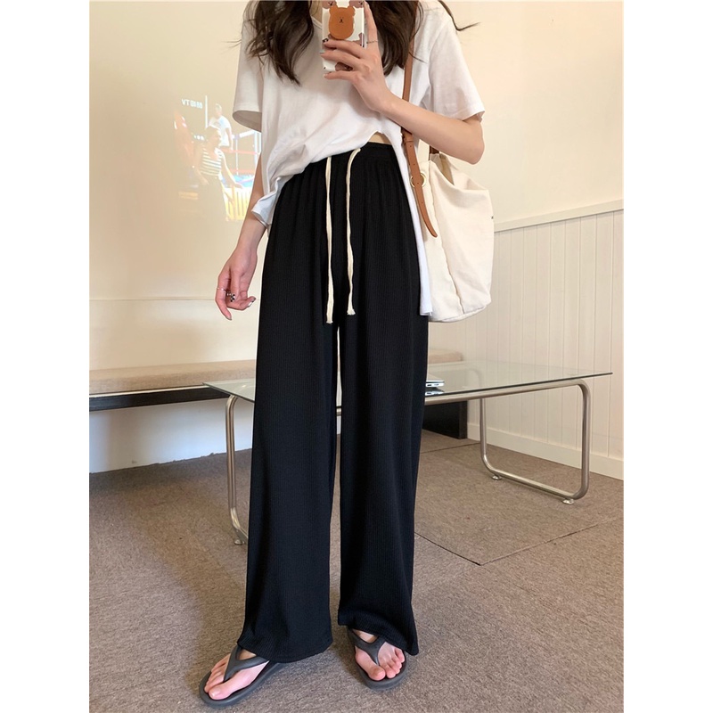 Quần XIAOZHAINV dài lưng cao ống rộng thời trang cho nữ có 6 màu để lựa chọn