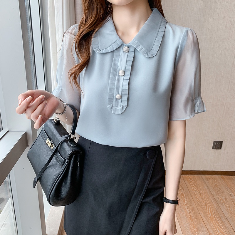 G98035 Áo chiffon nữ hè ngắn tay hàng nhập Thời trang Dương