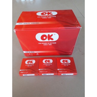 Hộp 3 chiếc bao cao su ok dương dâu