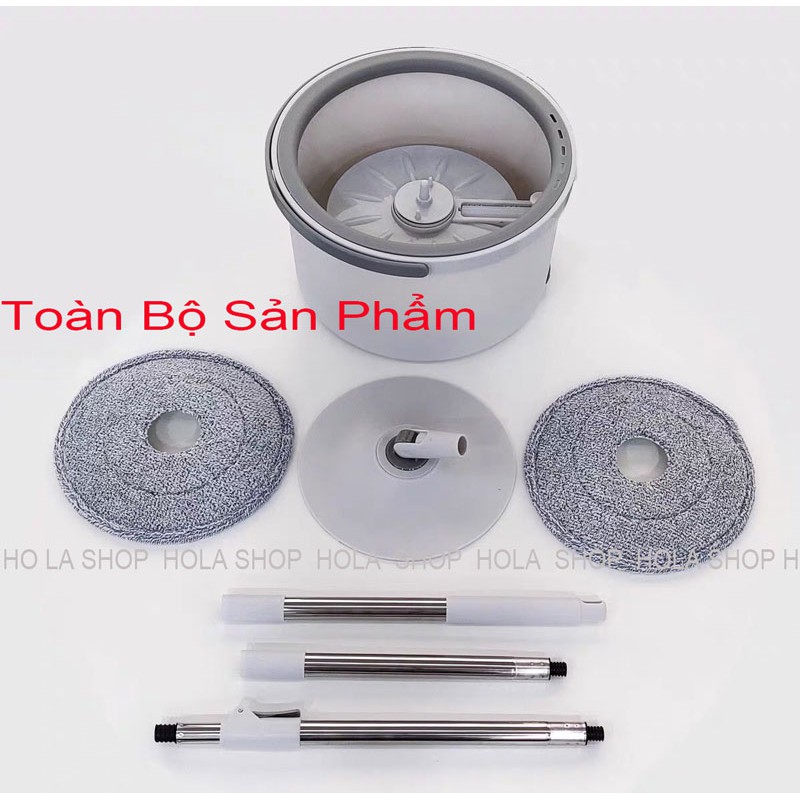 Bộ Chổi Lau Nhà Thông Minh 360 Vắt Nước Siêu Sạch , Lau Chùi Nhanh Gọn - Tặng Kèm Thêm Bông Lau Đ1