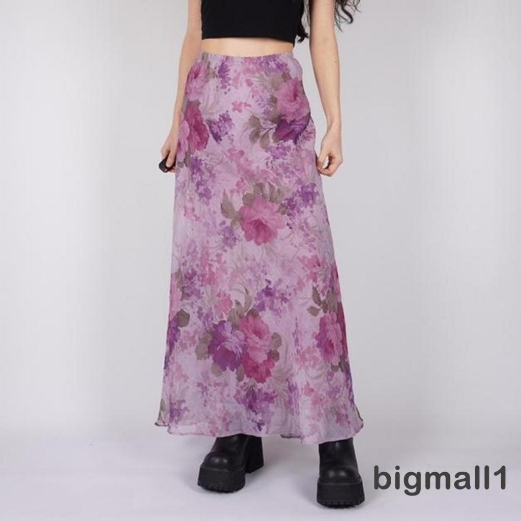 Chân Váy Lưng Cao Co Giãn Phối Lưới Họa Tiết Hoa Thời Trang Mùa Hè Cho Nữ
