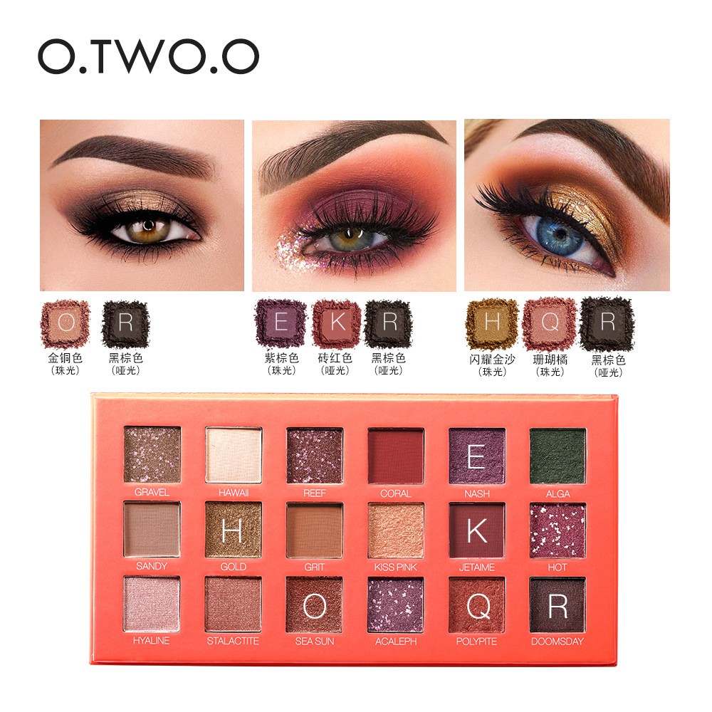 Bảng phấn mắt 18 màu O.TWO.O lâu trôi | BigBuy360 - bigbuy360.vn