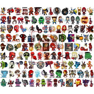 Stickers hình dán không thấm nước 120 hình marvel chibi