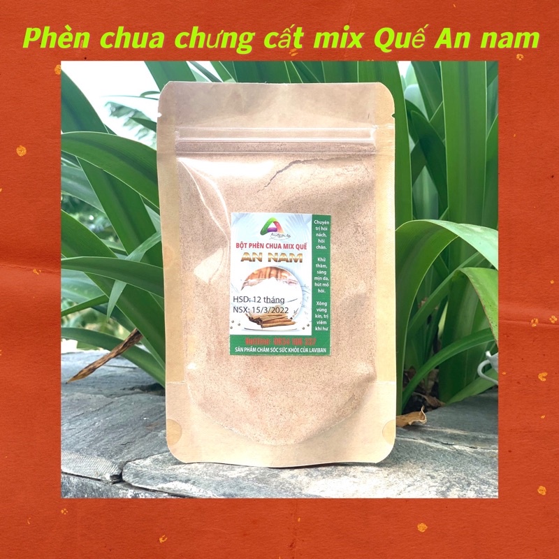 Bột Phèn Chua Chưng Cất Mix Quế 120g