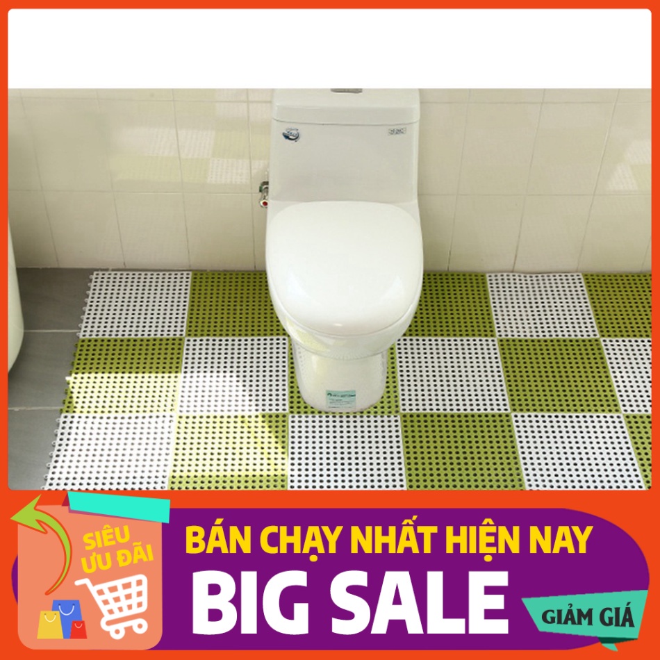 Big sale Tấm Lót Sàn Thảm Nhựa Ghép Decor KIỂU Ô Tròn T3 - 30X30Cm - Nhựa Dày Chống Trơn Trượt, Khô Thoáng Nhà Tắm Dumbo