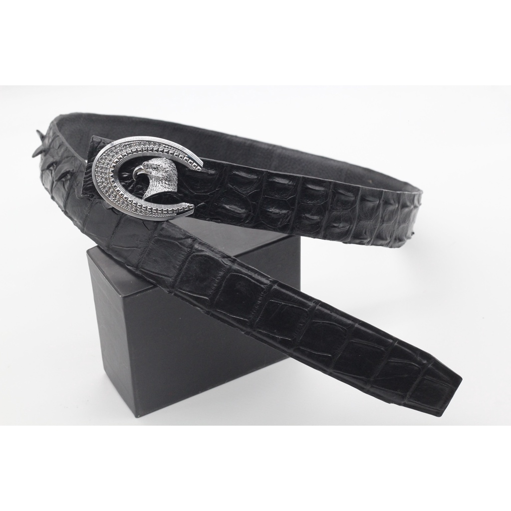 DÂY LƯNG DA CÁ SÁU BẢN LIỀN 3,8CM KHÔNG NỐI, THẮT LƯNG GAI CÁ SẤU+KHÓA CAO CẤP. BH 12THANGS