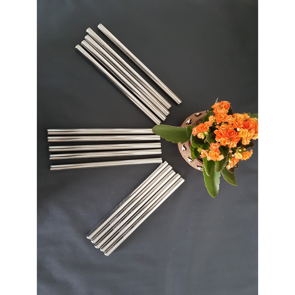 Bộ 5 món:2 Ống hút inox 304 ,1 ống hút trà sữa và 1 cọ rửa nilon và túi canvas | BigBuy360 - bigbuy360.vn