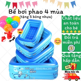 Hồ bơi donald, Bể bơi to giá rẻ - Bể phao bơi chữ nhật 3 tầng 1.2m, 1.35m, 1.5m, 1.8m, 2.1m cao cấp , Dày dặn, An toàn