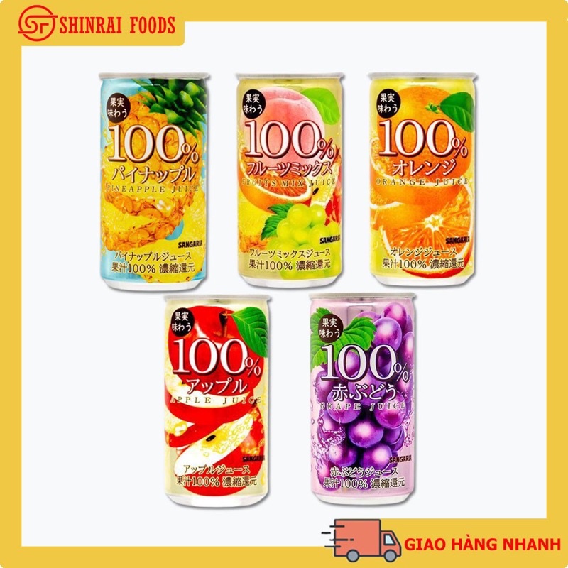 Nước ép trái cây 100% Sangaria Nhật Bản