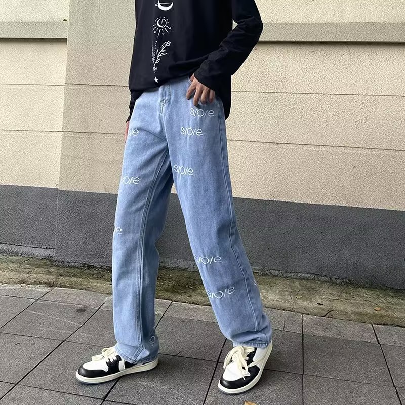 Quần jeans In Chữ Thời Trang Cá Tính Cho Nam Size S-3XL