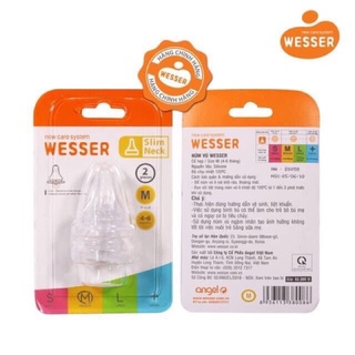 1 vỉ 2 núm Wesser cổ hẹp
