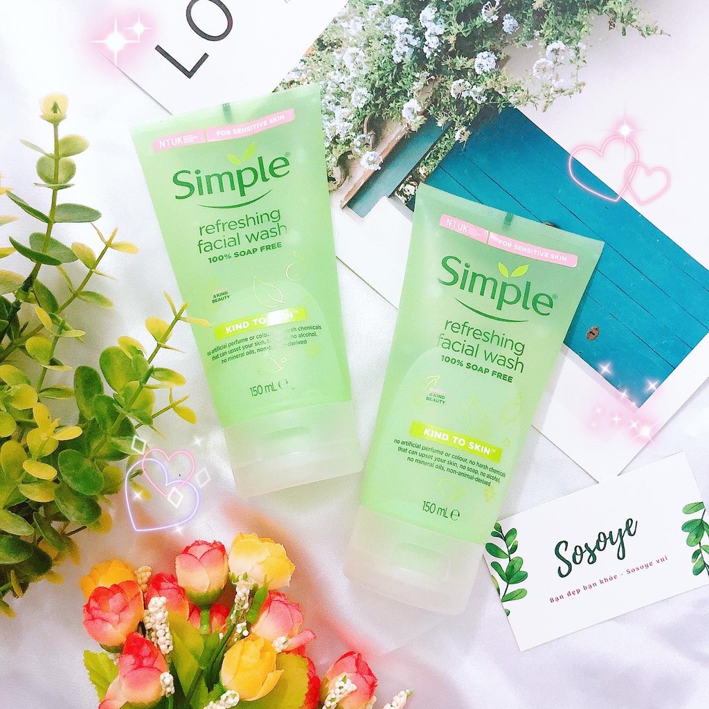 Sữa Rửa Mặt Gel Dịu Nhẹ Simple Refreshing Facial Wash 100% Soap Free 150 ml