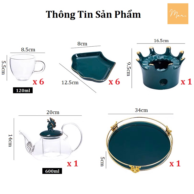 Bộ ấm trà sứ cao cấp - MOR198