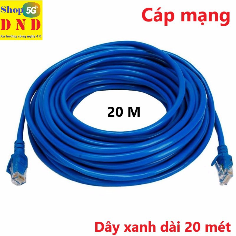 Cáp mạng (Lan) 20 mét đúc sẵn 2 đầu (xanh)