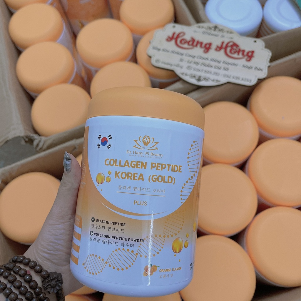 Collagen thủy phân peptide Korea Gold - Collagen thủy phân peptide plus hộp màu cam 30 gói