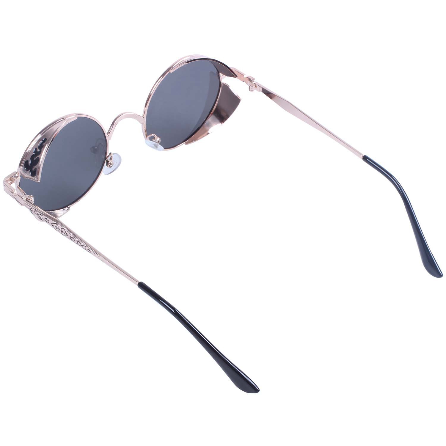 *In stock*Steam Punk Round Metal Sunglasses Retro Vintage Glasses(Gold-frame Black) | BigBuy360 - bigbuy360.vn