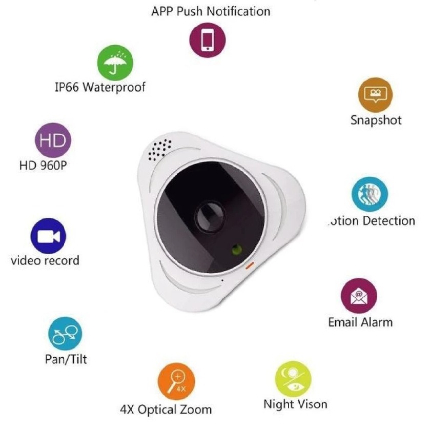 Camera wifi yoosee ốp trần VR002 HD-1.3MP siêu nhỏ, chống trộm, quay ngày đêm