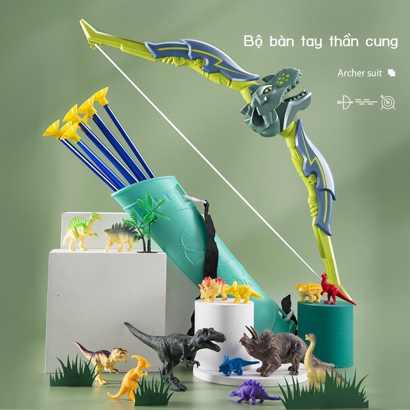 ZBộ đồ chơi cung tên cho trẻ em Tyrannosaurus Triceratops Series Bắn Kẻ hút Người im lặng Cậu bé tương tác giữa cha mẹ v