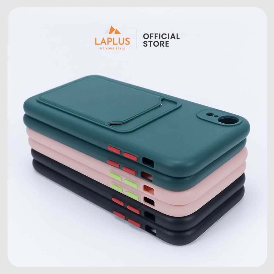 Ốp Lưng Kèm Ví Màu Cho IPhone XR - Chất Liệu Silicone Dẻo, Màu Trơn, Chống Sốc