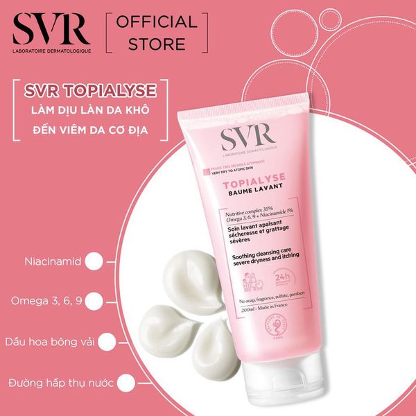 Sữa Rửa Mặt Cho Da Khô Nhạy Cảm SVR Topialyse Gel Lavant