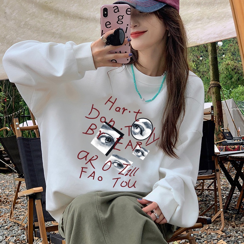 NRVP Áo Thun Tay Dài Oversize In Họa Tiết Phong Cách Hàn Quốc Thời Trang Cho Nam Và Nữ