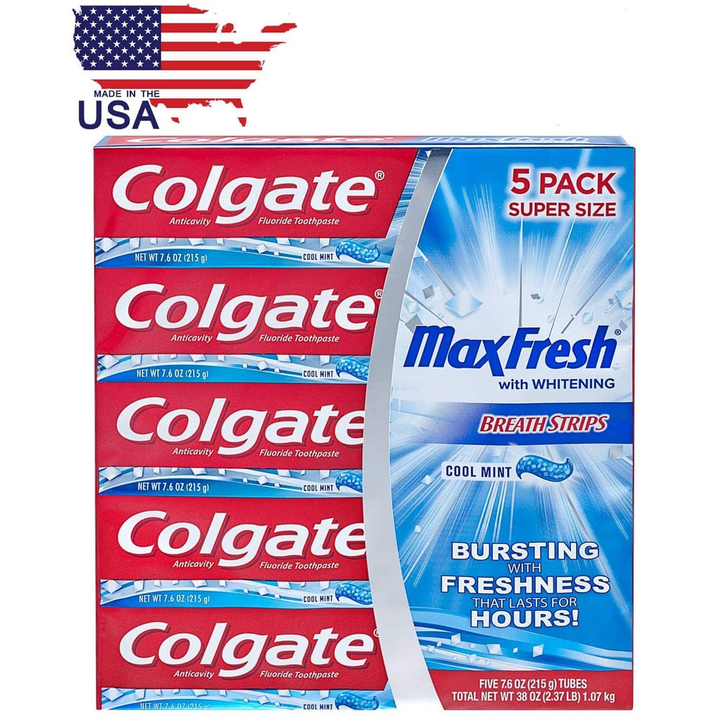 Kem Đánh Răng Colgate Max Fresh With Whitening Mỹ 215g