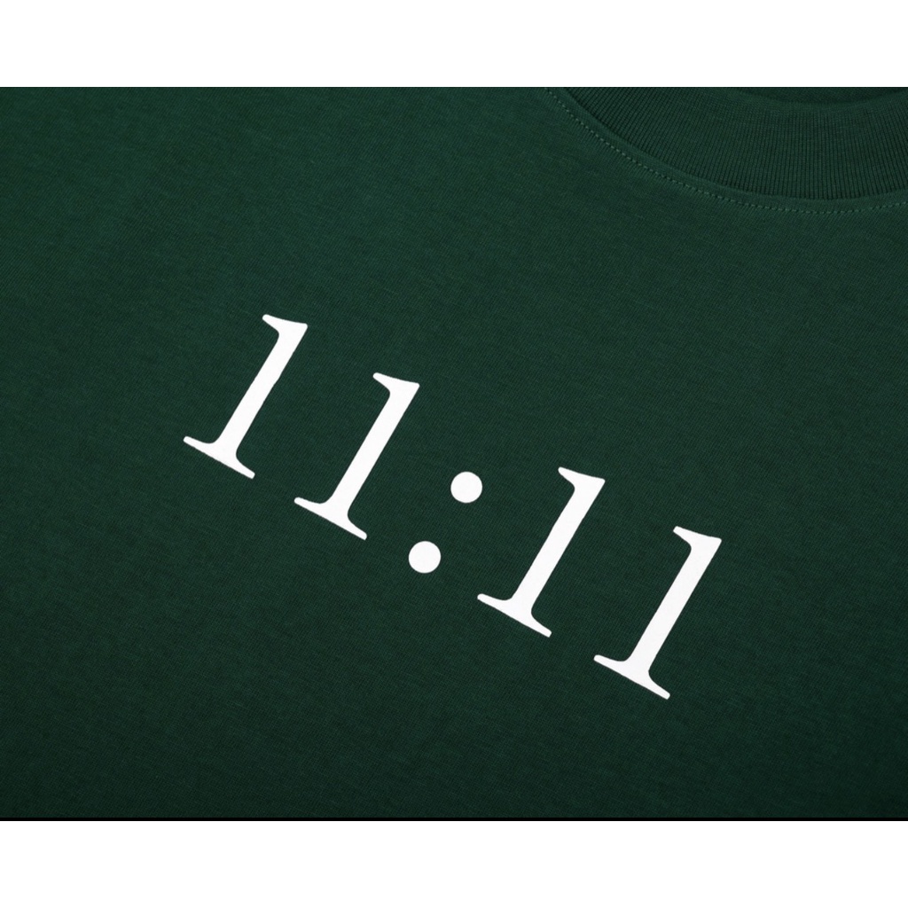 Áo phông form rộng tay lỡ màu xanh hot trend, Áo thun Unisex 11:11 cotton 100% mềm mịn hàng cao cấp TTS15 | BigBuy360 - bigbuy360.vn