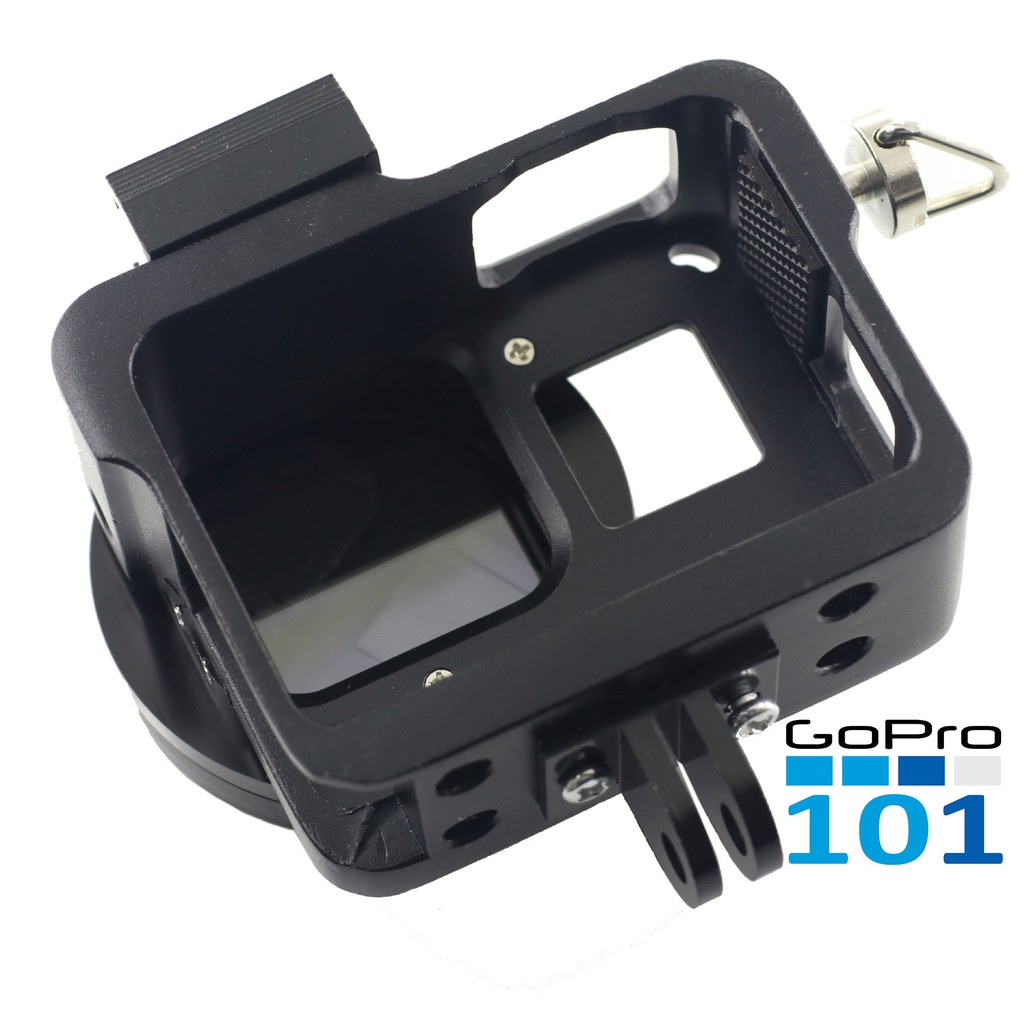 Case nhôm CNC cho GoPro 5 Black, GoPro 6 Black, GoPro 7 Black Kèm hotshoe gắn được mic - GoPro101