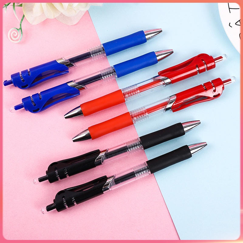 Bút bấm đạn 0,5mm, bút gel kiểm tra học sinh, bút ký màu đen