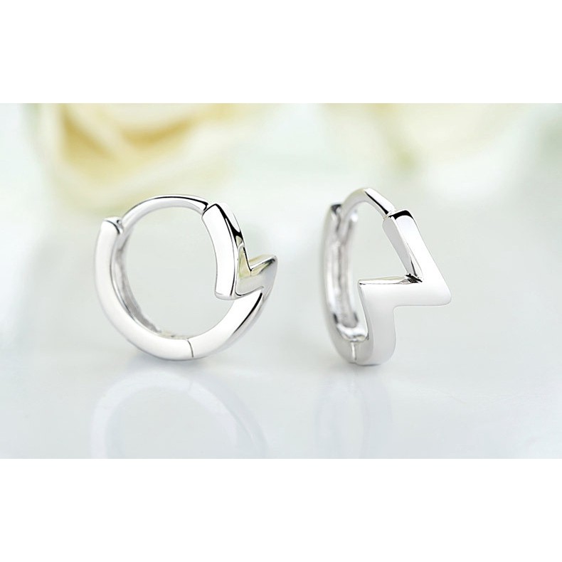 Khuyên tai S925 họa tiết tia chớp thời trang cho nữ