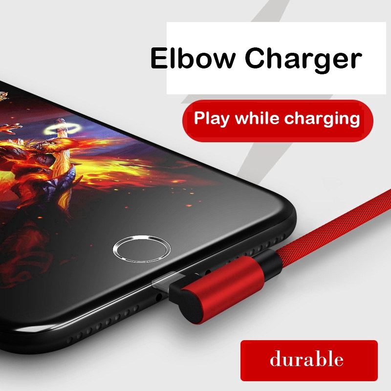 Dây cáp sạc nhanh đầu cong 90 độ dành cho ip