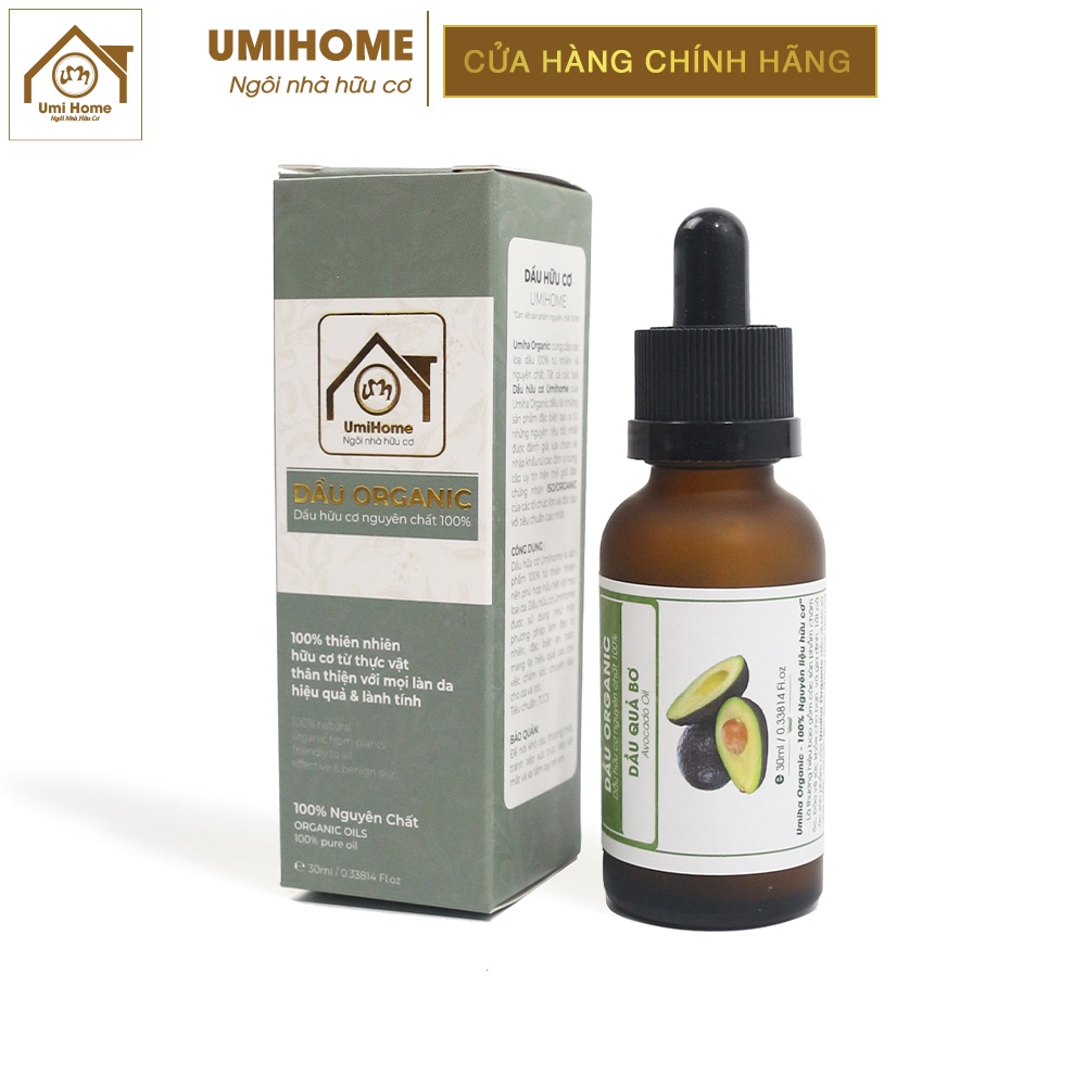 Dầu Quả Bơ dưỡng ẩm da hữu cơ UMIHOME nguyên chất 10ML