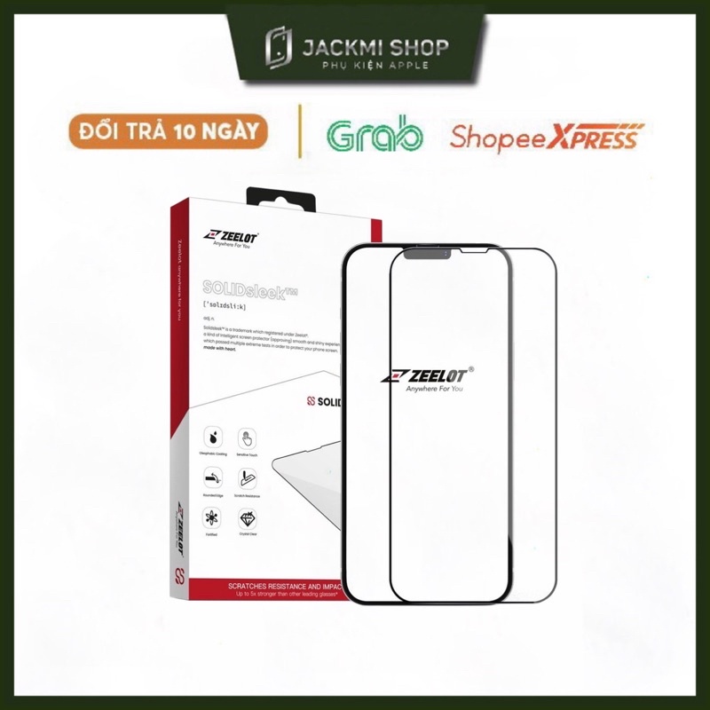 Cường lực ZEELOT Trong Suốt cho iP 13Mini/13/13Pro/13ProMax/14/14Plus/14Pro/14ProMax