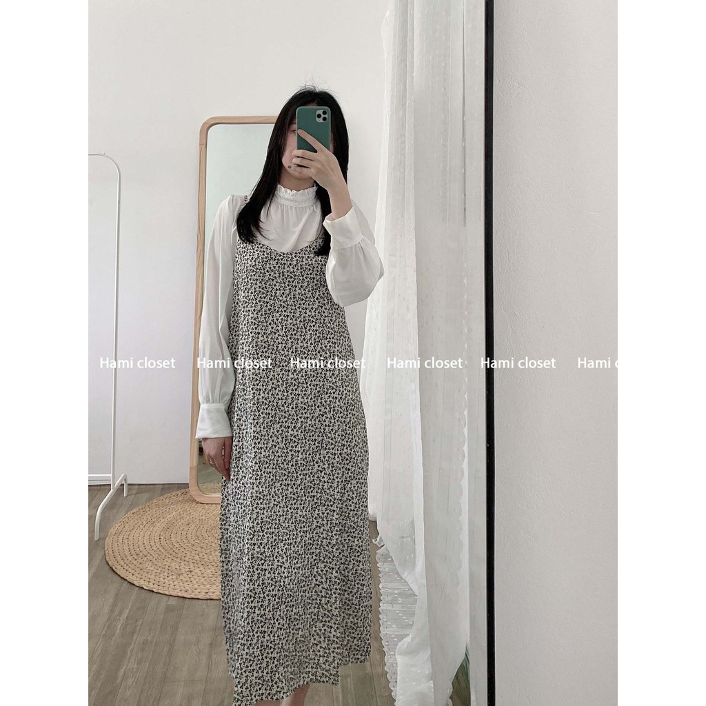 váy yếm hai dây hoa nhí hàn quốc chất đẹp váy yếm ulzzang dáng dài ( không kèm áo) mã VY03 | BigBuy360 - bigbuy360.vn