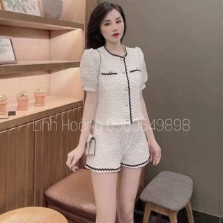 set áo dạ kèm quần sort hot hit
