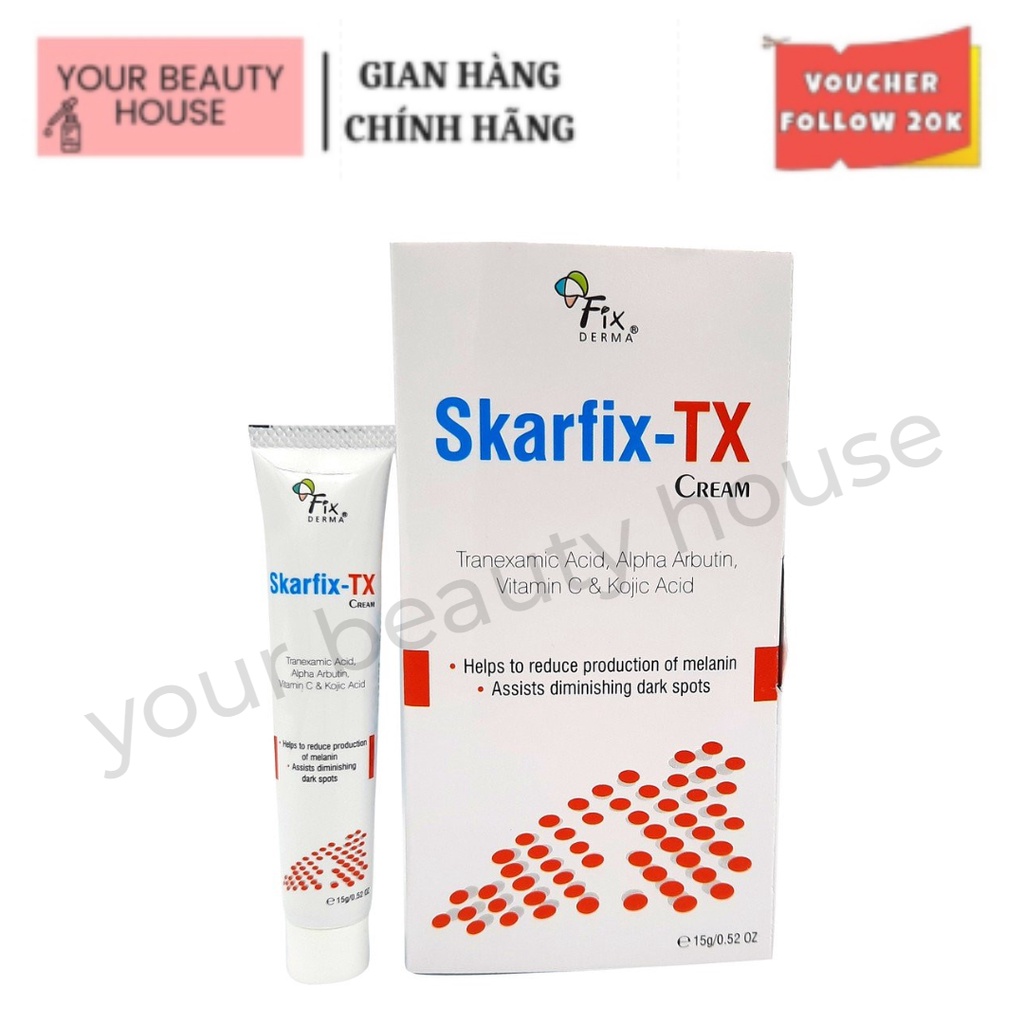 Fixderma SKARFIX TX CREAM 15g - Kem sáng da mờ thâm nám