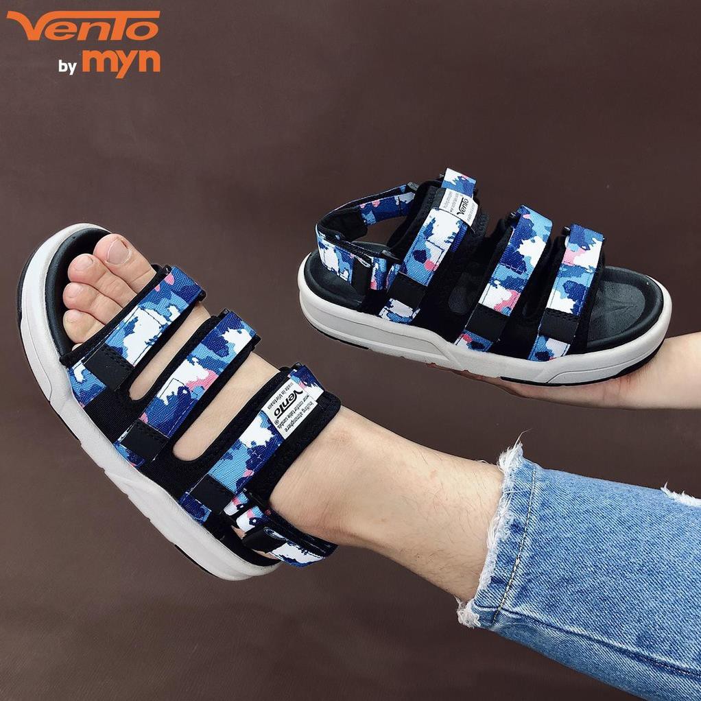 [Freeship] Sandal Nam Nữ Vento F1 1001 - Xanh dương Camo - ba quai - Có thể gỡ quai sau -ku7