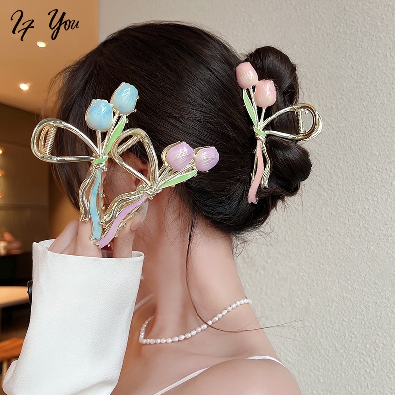 Kẹp tóc AY hình hoa tulip thời trang dễ thương cho nữ