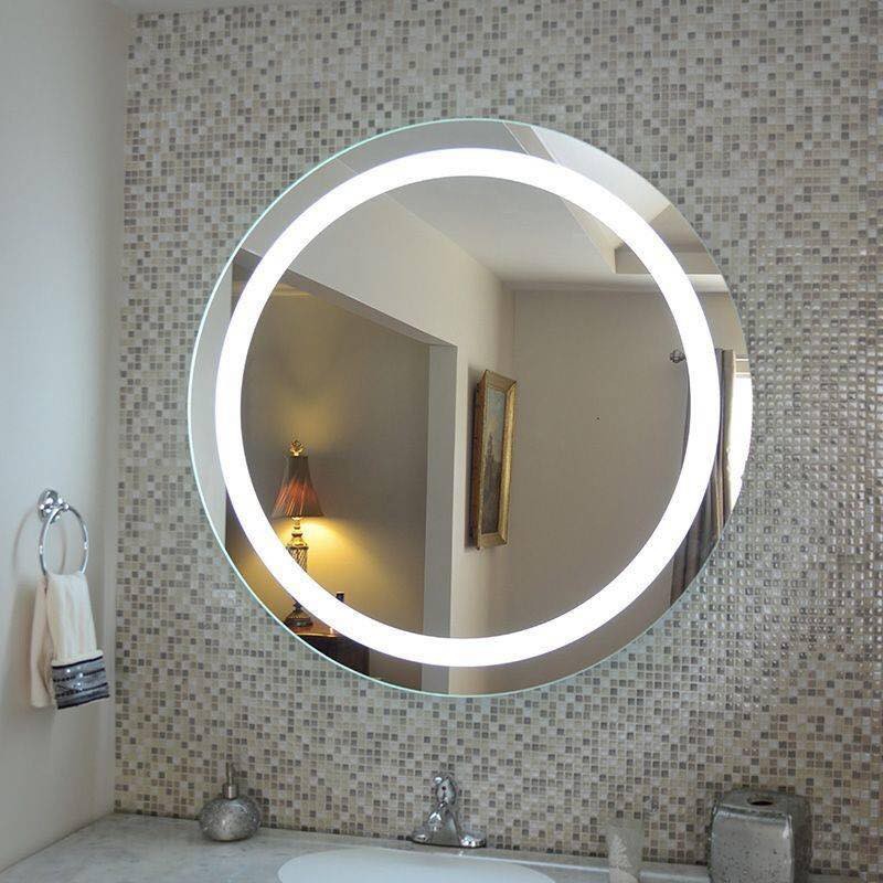 Gương đèn Led tròn treo tường phun cát màu trắng cảm ứng cao cấp cho nhà tắm bàn trang điểm Gương Decor Giá Tại Xưởng