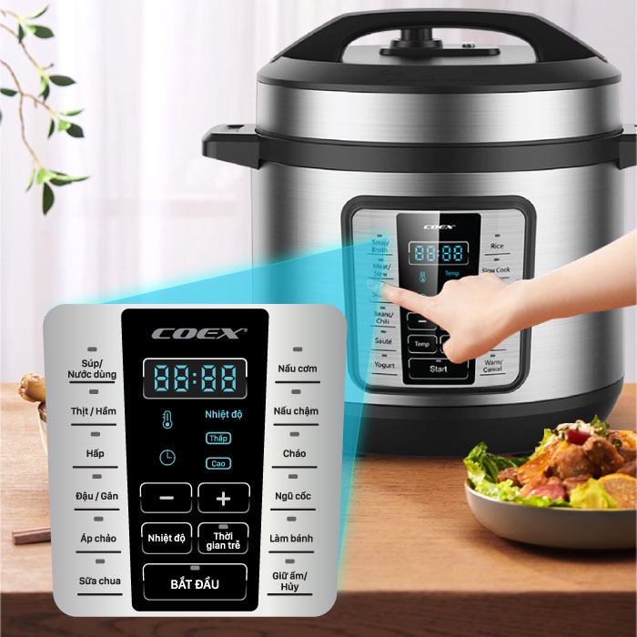 Nồi áp suất điện tử đa năng 6L Coex CP-3216A