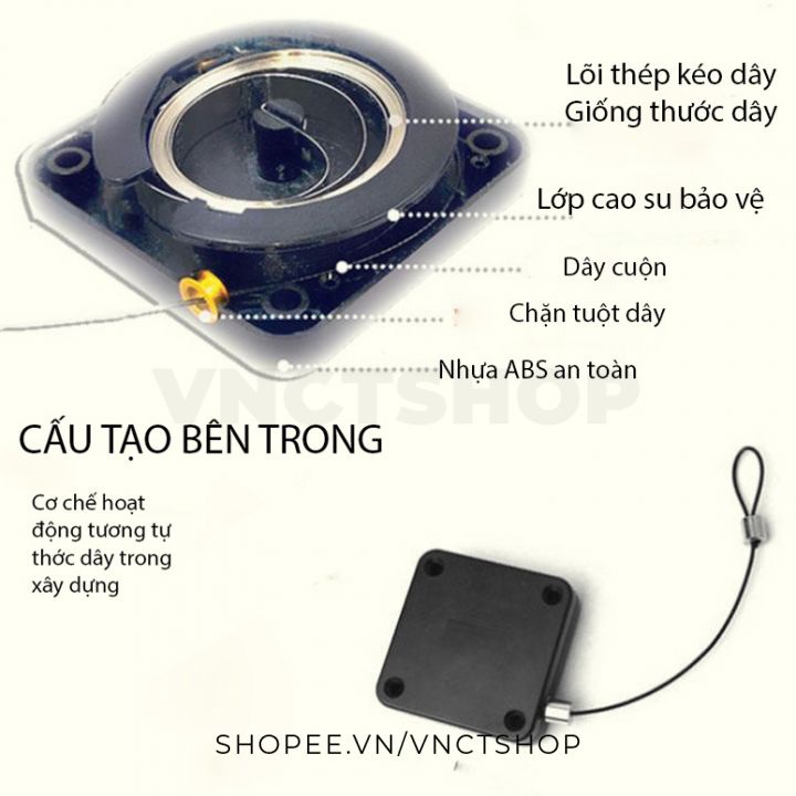 Bộ đóng cửa tự động hộp dây rút đóng khóa chốt cửa tự động cửa hàng văn phòng không cần khoan đục