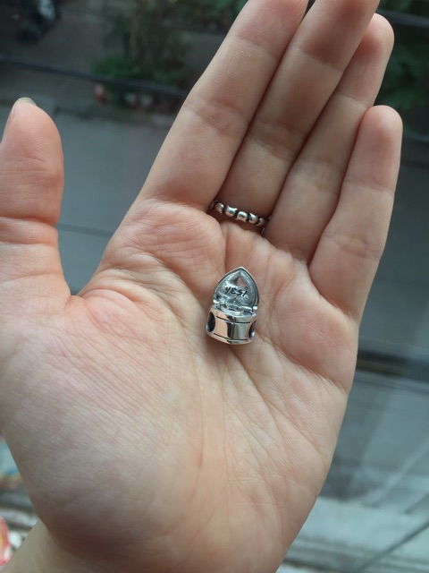 Hạt charm bạc 925 hình hộp nhẫn tim cầu hôn