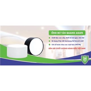 Đèn led ống bơ tán quang Agate Kingled ánh sáng vàng/trắng/trung tính/ đổi màu 8/12W chip Sam Sung bảo hành 24 tháng