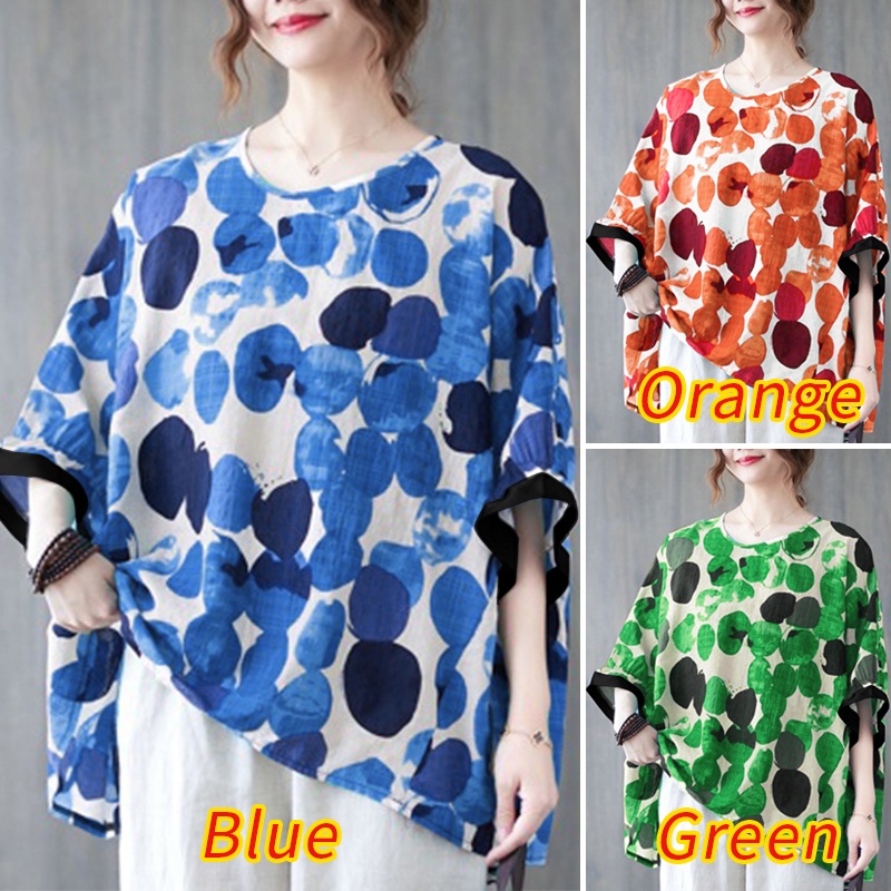 Áo ZANZEA tay lửng họa tiết chấm bi phong cách vintage xinh xắn cho nữ