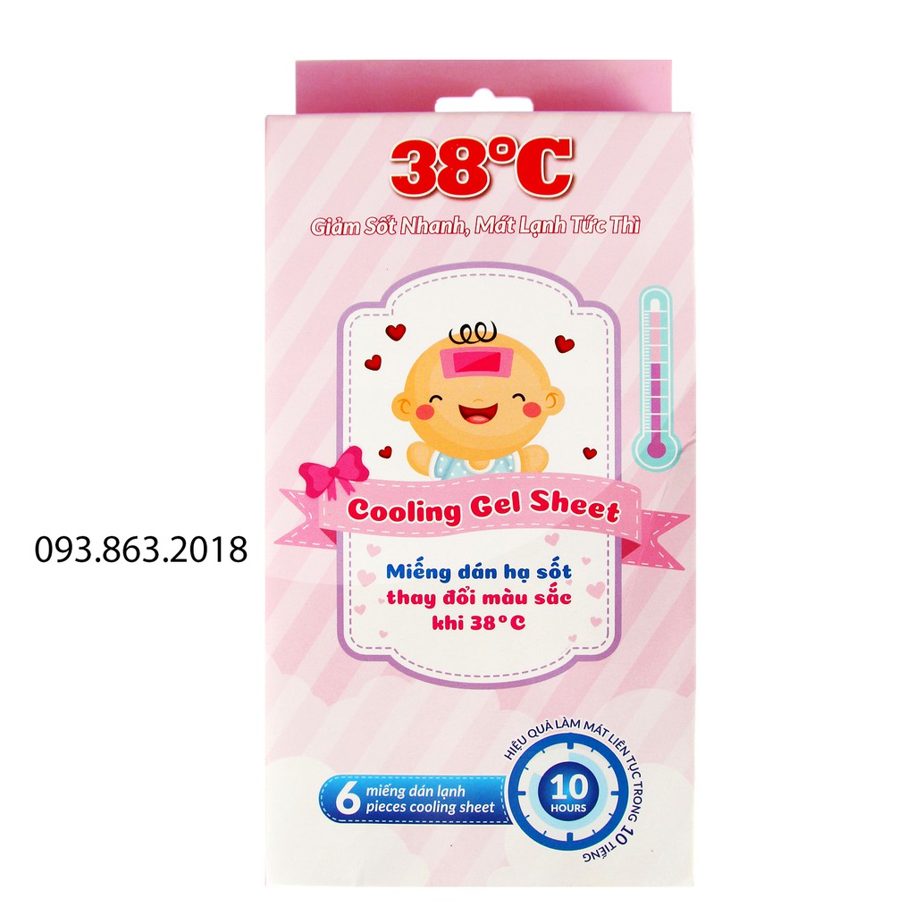 MIẾNG DÁN HẠ SỐT TRẺ EM 38 ĐỘ  ( thay đổi màu sắc miếng dán khi 38ºC )