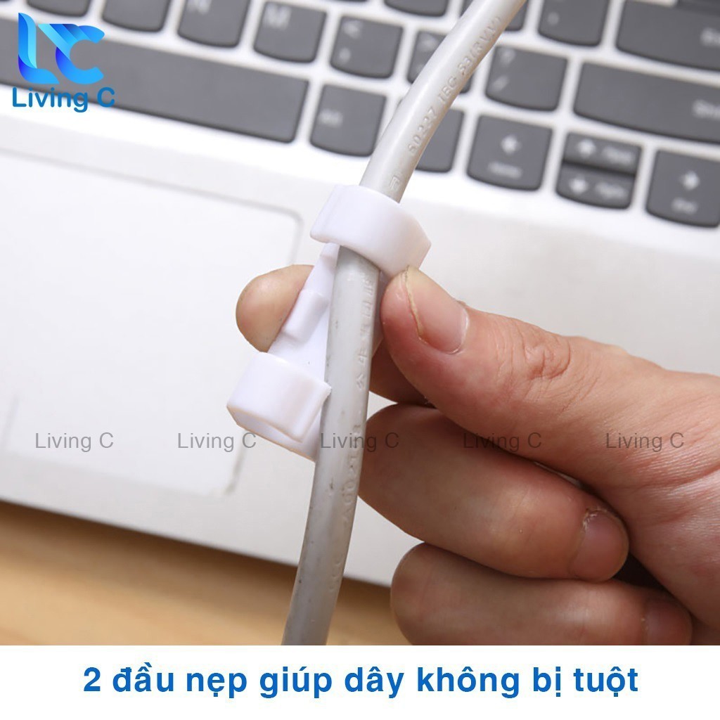 BỘ 16 MIẾN NẸP CỐ ĐỊNH DÂY ĐIỆN, SẠC, CÁP - KẸP CHỐNG RỐI DÁN TƯỜNG - KEO 3 M (SIZE LỚN)