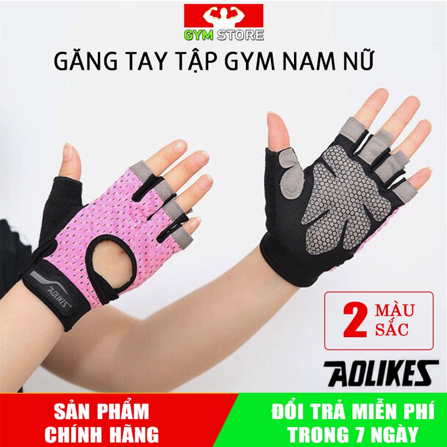 Găng tay tập gym nam nữ chính hãng Aolikes chống chai tay cực tốt