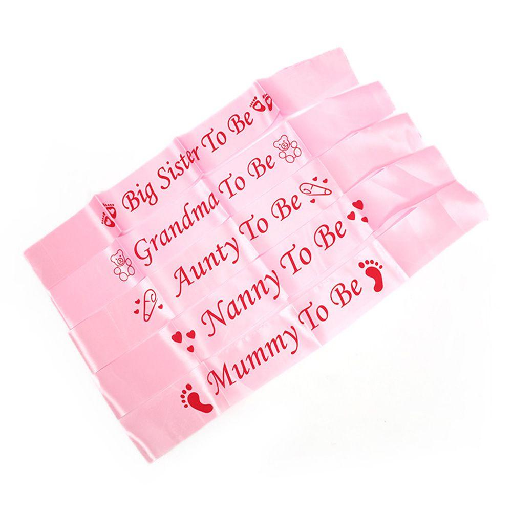 MUVAKO Bé Trai Cô Gái Thời Trang Hoa Hồng|Dây Đeo Chéo Màu Hồng Xanh Dương Chữ Grandma To Be Mommy To Be Baby Bath
