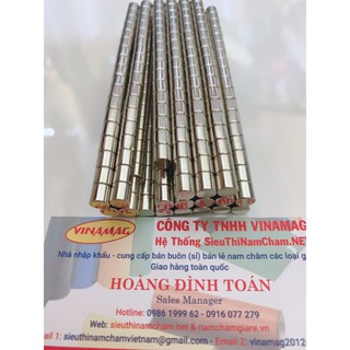Bộ 10 viên nam châm đất hiếm D6x6mm siêu hút