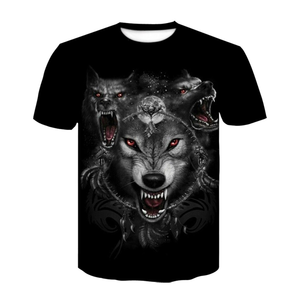 Áo thun in hình chó sói 3D Size S-6xl